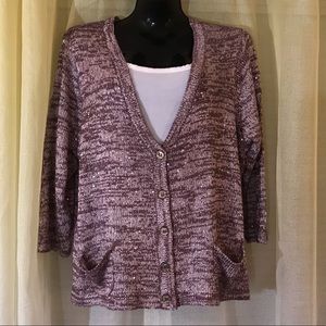 ✅🆕Cardigan sweater plum with sequins